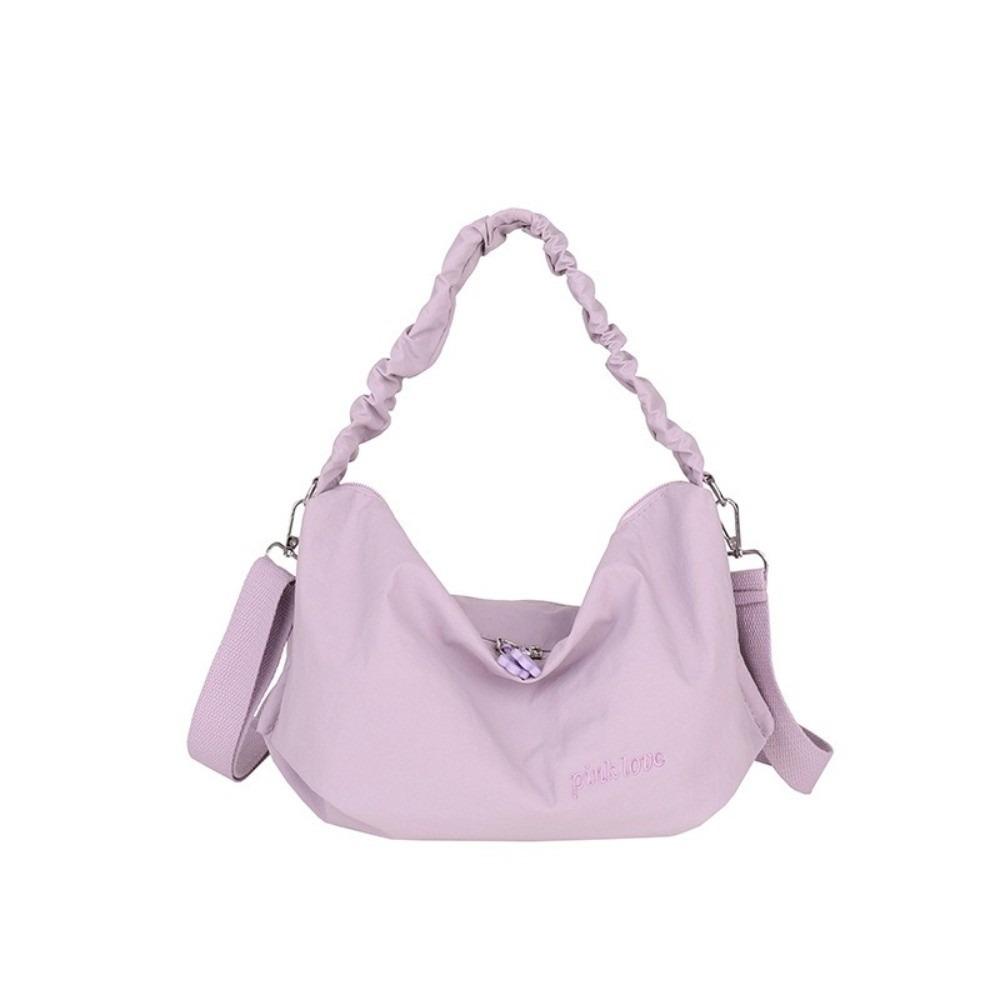 Leisure Pleated Shoulder Bag Leight Weight Women's Handbags Korean Nylon Crossbody Bag  Outdoor