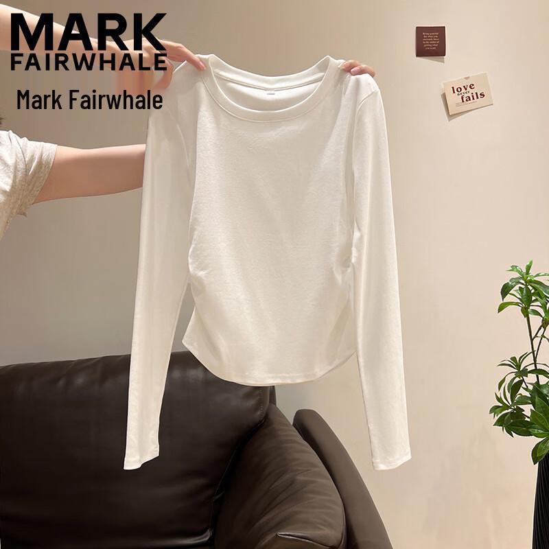 Mark Fairwhale Women's Round Neck Pleated Long Sleeve T-Shirt