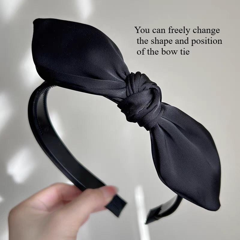 

Мода Винтаж Продвинутый Регулируемый Бант Черный Красный Повязка для Волос для Женщин Девушек Корейские Резинки для Волос Ретро Ободок Аксессуары