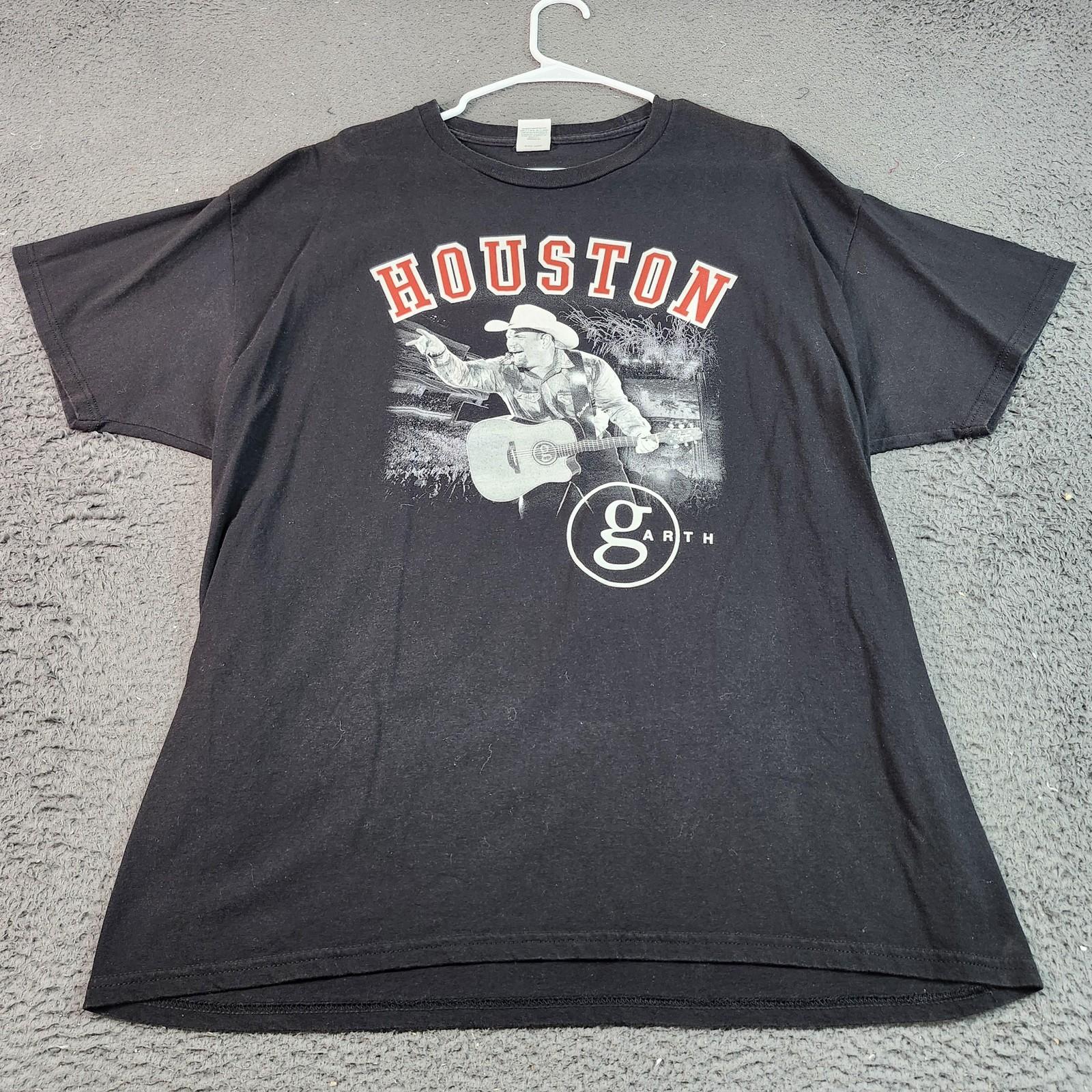 Garth Brooks Houston Shirt Mens XL Black Stadium Tour Concert Graphic Tee Hanes Unisex T-Shirt L