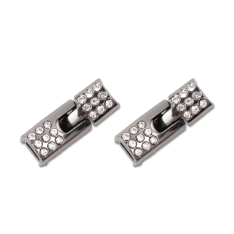 Fashion Elastic No Tie Shoelaces Rhinestone Cross Lock Tieless Shoelace Flat Shoe Laces Suitable for Sneakers and Athletic Shoes