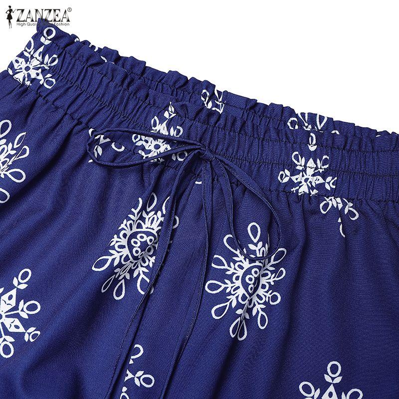 ZANZEA Two Piece Suit Women Sleeveless Print Tank Tops and Long Pants Casual Sets