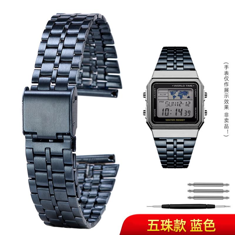 For Casio Stainless Steel watchBand A158 A159 A168 A158W F91w LA-680 AEQ-110 F91w Small Gold Watch Strap 18mm Wristband Bracelet