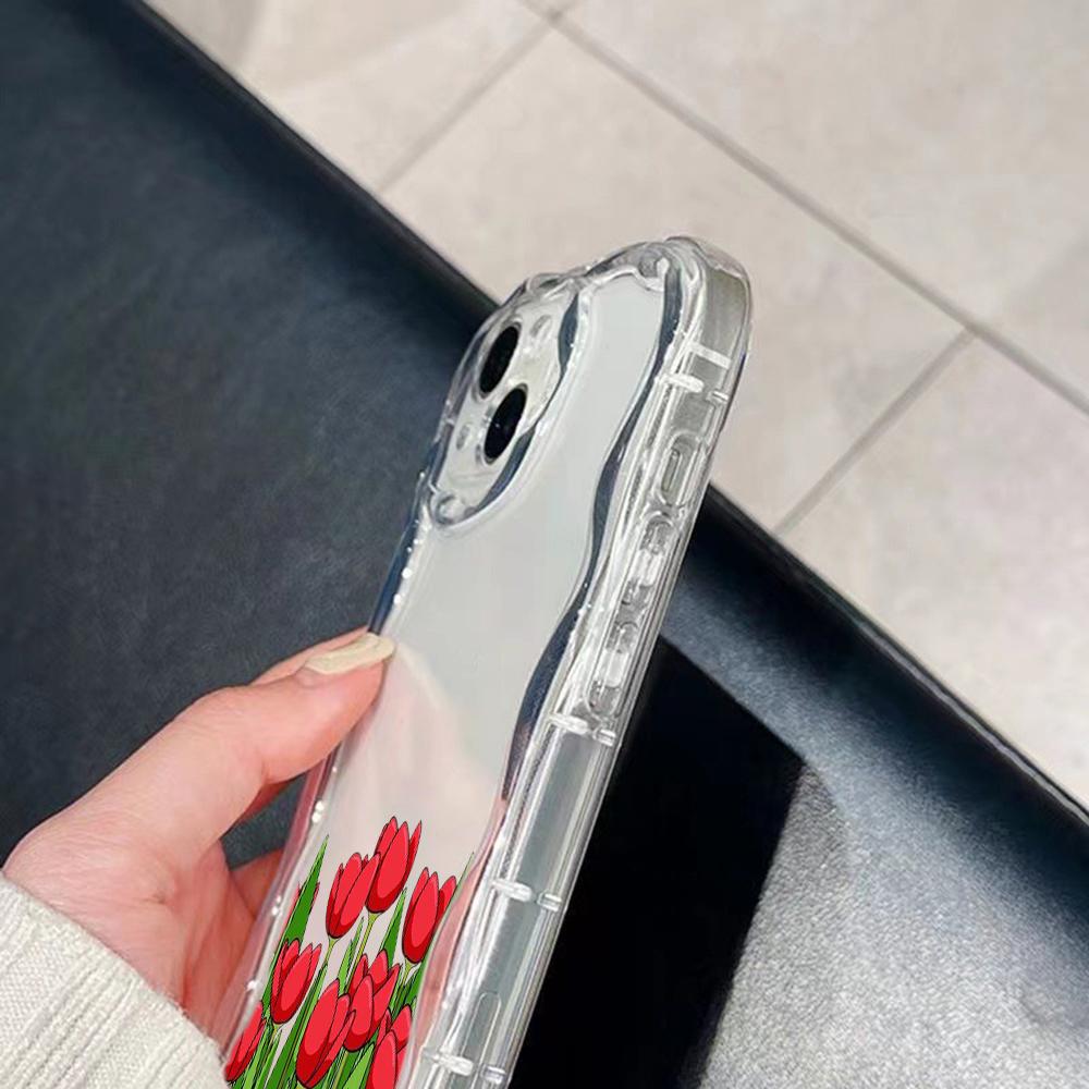LZ16 flower Clear Soft Wave ტელეფონის ქეისები Xiaomi 11 Lite Redmi Note 13 12 8 Pro 9 12C A3 Infinix Smart 8 Tecno Protection უკანა ყდა