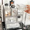 Acrylic Transparent Desktop Cosmetic Organizer Bathroom Jar Makeup Storage Box Set Drawer Large Dust-proof Cotton Swab Organizer