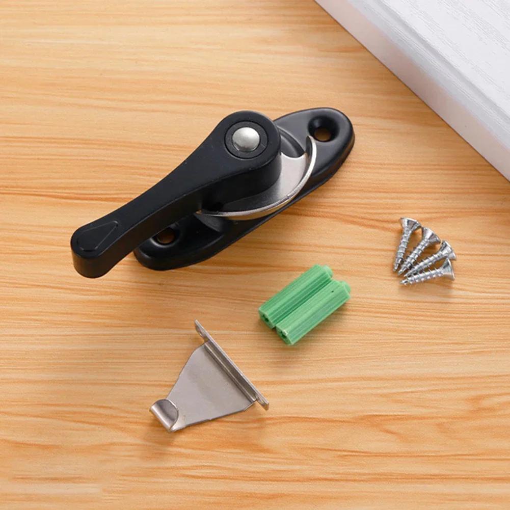 Window Hook Lock Aluminum Alloy Window Sash Blocking Lock Universal Sliding Door Lock Buckle With Hook Hardware Limiter Latch
