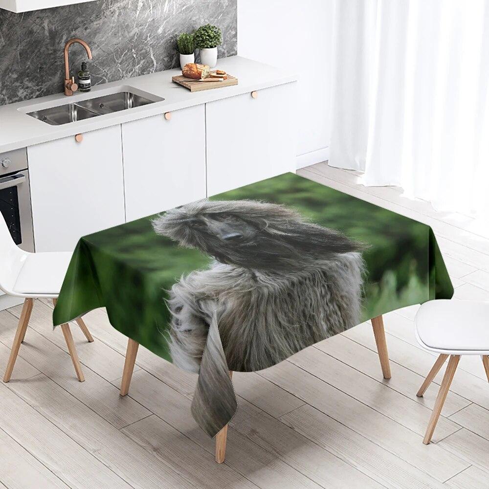Afghan Hound Tablecloth Cute Animal  Camping  Party Restaurant Table Decoration Waterproof Home Decor