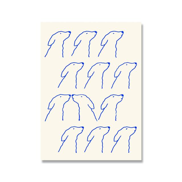 

Скандинавская картина на холсте, минималистичный постер, картина «История любви», современное настенное искусство, принты с рисунком собаки, настенная живопись для гостиной 21cm×30cm NoFrame