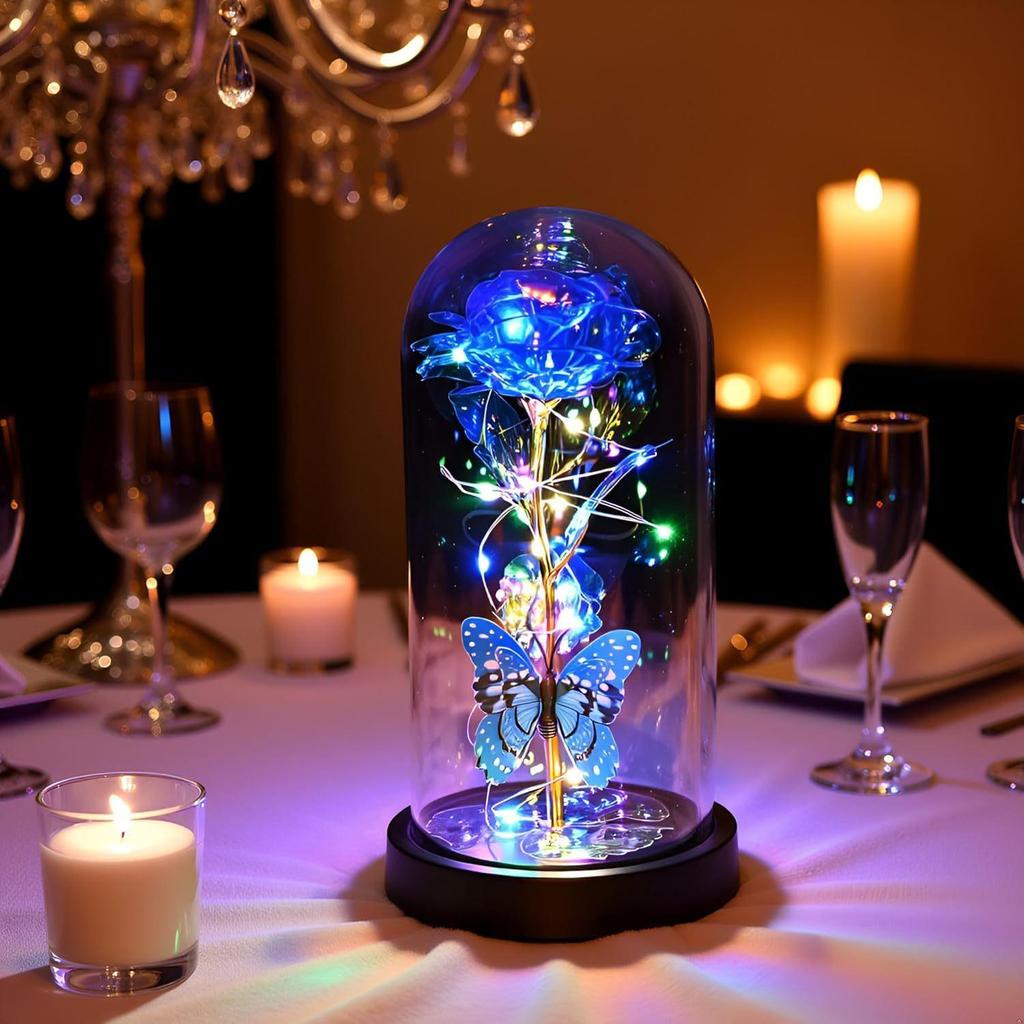Eternal Rose Glass Dome - Preserved Flower Gift for Mother's Day, Valentine's Day & Christmas