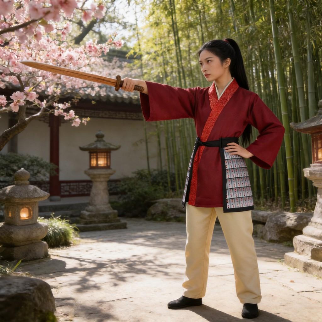 Mulan Cosplay Costume For Women With Polyester Spandex For Stage And Costume Play