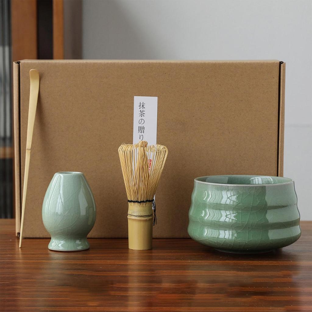 4Pcs Japanese Bamboo Handmade Matcha Tea Set for Tea Lovers Gifts Utensils Gadgets Tea Room Teaware Novelty Beverage Shop