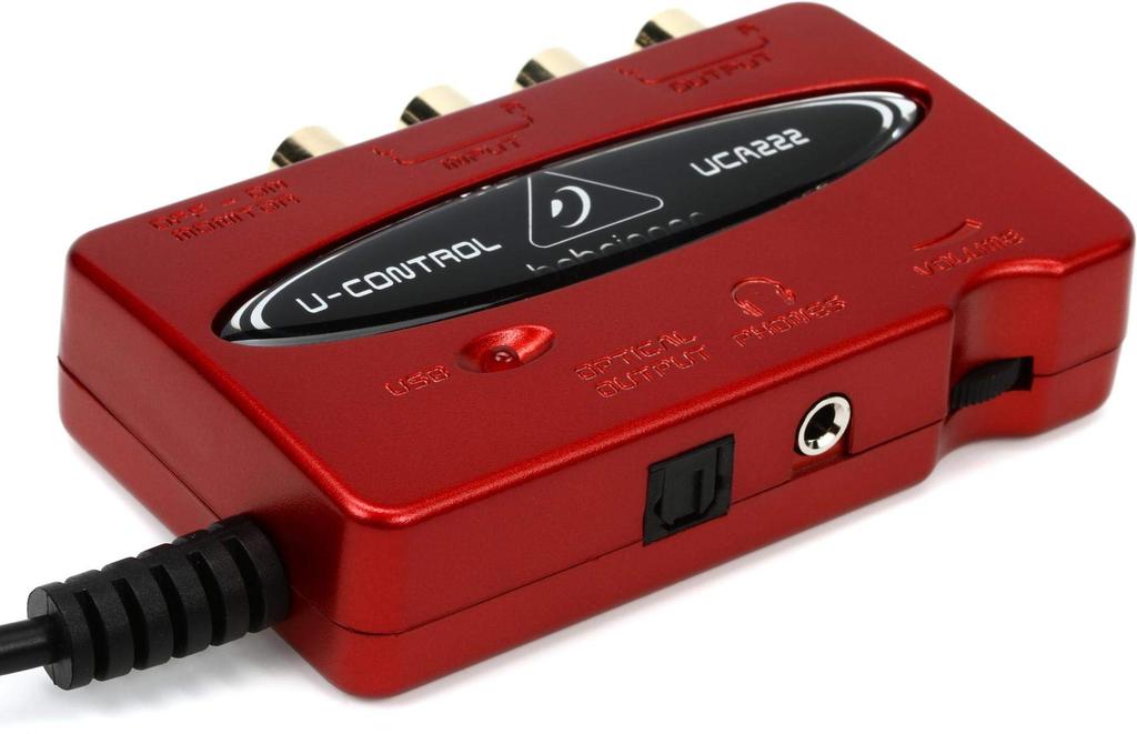 Behringer UCA222 U-CONTROL 2-input, 2-output USB audio interface with digital output, red