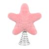 Christmas Tree Topper Plush Star Decoration Xmas Five-Pointed Star Tree Topper with Spring for Holiday Tree Decoration