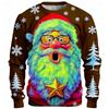 Christmas Santa Claus Graphics Men's Casual Sweatshirts Crew Neck Pullover Long Sleeve Trendy Streetwear Party Gift