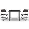 VidaXL Ensemble de Salle à Manger d'Extérieur 3 pcs Mobilier à Dîner de Patio Table et Chaises de Repas de Terrasse Mobilier 3073512