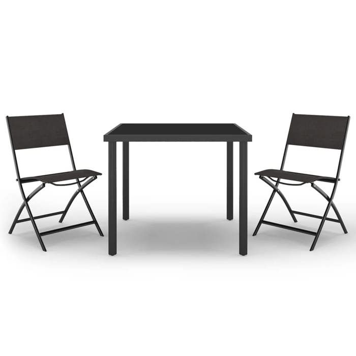 VidaXL Ensemble de Salle à Manger d'Extérieur 3 pcs Mobilier à Dîner de Patio Table et Chaises de Repas de Terrasse Mobilier 3073512