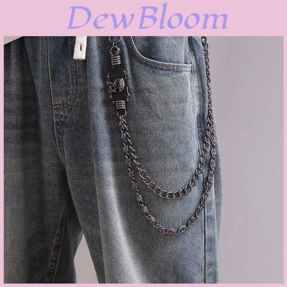 Punk Metal Wallet Chain For Men And Women With Skull Design For Hip Hop Style