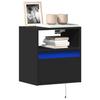 VidaXL Wall-Mounted TV Cabinet with LED Lights Black 41x31x45 Cm, Wall-Hanging TV Unit, Floating TV Unit, Wall-Mounted TV Stand, 852315
