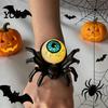 Eco-friendly Spider Band Halloween Wristband, LED Light Up Bracelets, Spooky Skull Eyeball 3D Pumpkin Wrist Bands for Party Supplies