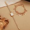 No gift box New fashion small square bag mixed scale steel strap quartz watch   butterfly bracelet 2 sets