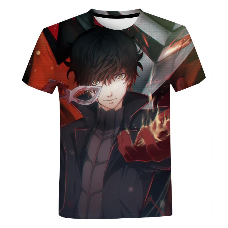 

Новые модные футболки с аниме Persona 5, летние мужские повседневные футболки больших размеров в стиле Харадзюку, уличная одежда, топы с круглым вырезом и короткими рукавами