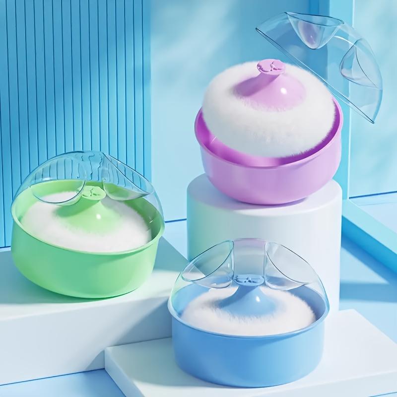 1pc Portable Refillable AfterBath Loose Powder Case Soft Sponge Puff Cosmetic Jar for Face Body Talcum Makeup Storage Holder