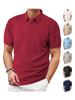 Men's Breathable Sweat Wicking Sweatshirt, Loose and Casual, Solid Color Jacquard Fabric, Men's Short Sleeved Polo Shirt