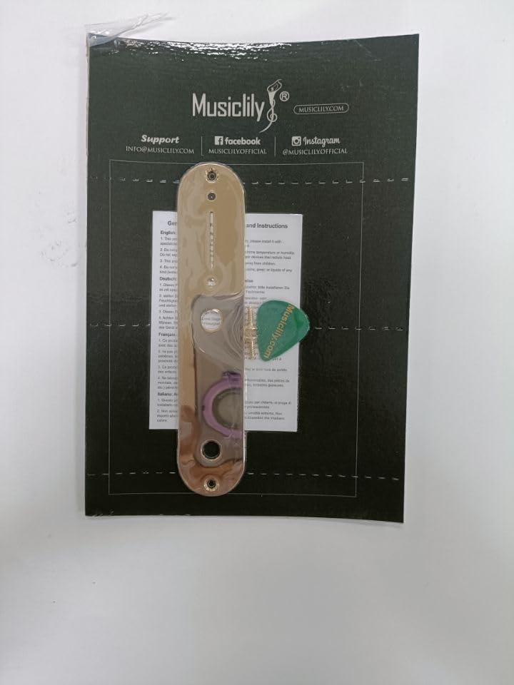 Musiclily Pro 32mm Steel Control Plate for Telecaster Electric Guitar, Gold
