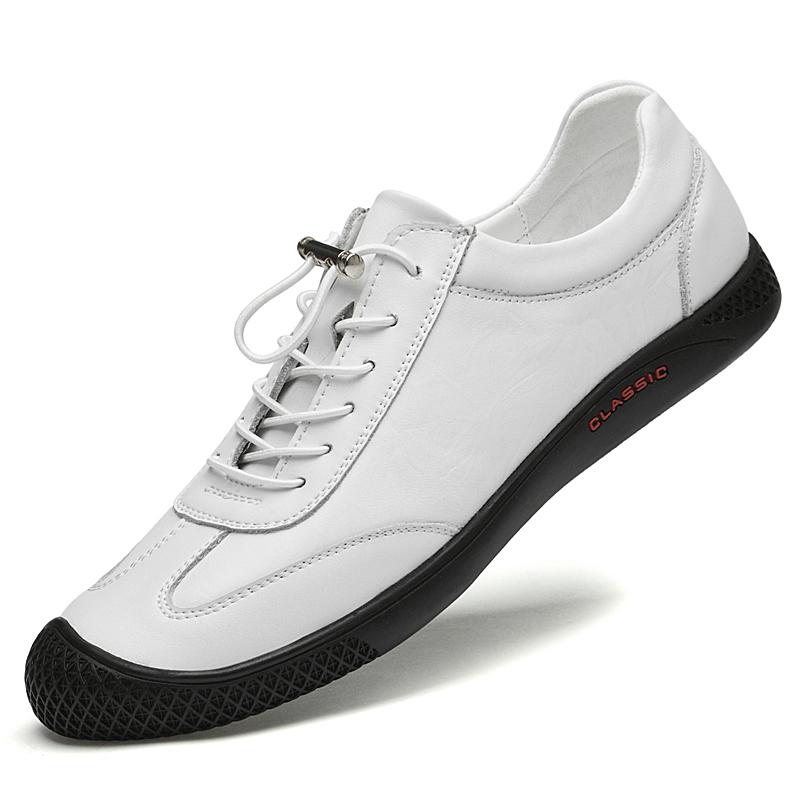 

Новые легкие повседневные туфли для мужчин, удобные мужские кроссовки, дышащие мужские теннисные туфли Masculino из натуральной кожи на платформе, вулканизированные туфли 45 белый