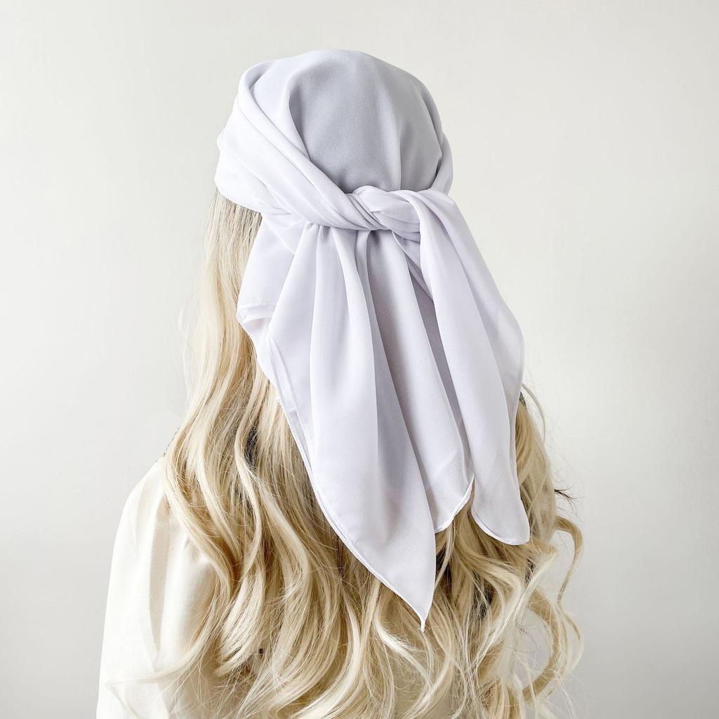 Pearl Chiffon Solid Color Scarf Arabic Turban Bali Turban Solid Color Malay Square Scarf Scarf