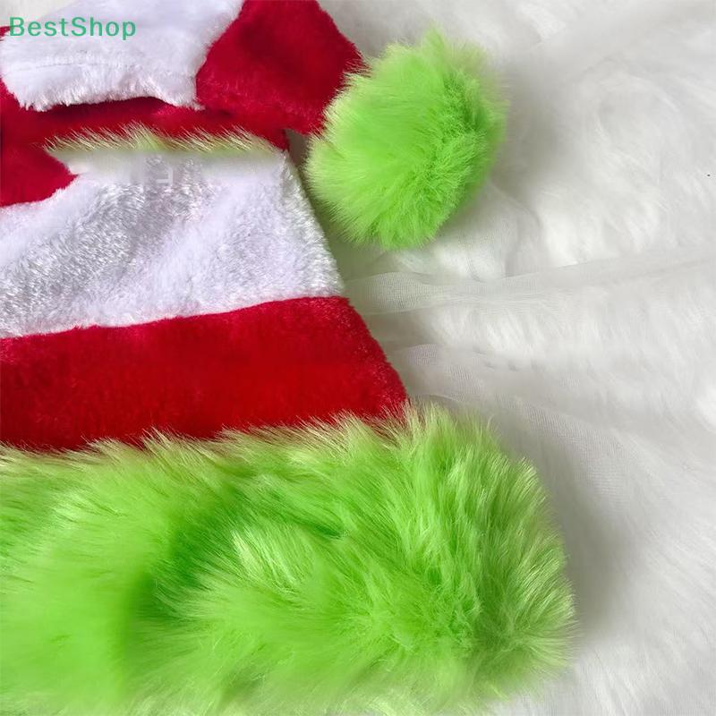 Christmas Santa Hat - Red & White Faux Fur Holiday Hat with Bright Green Trim Festive Party Costume Accessory