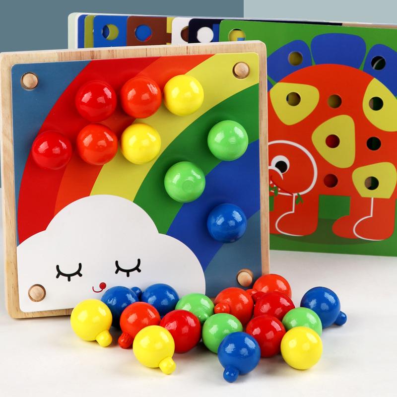 

Kids Mushroom Peg Toy Blocks: Educational Puzzle for Fine Motor Skills in Preschoolers