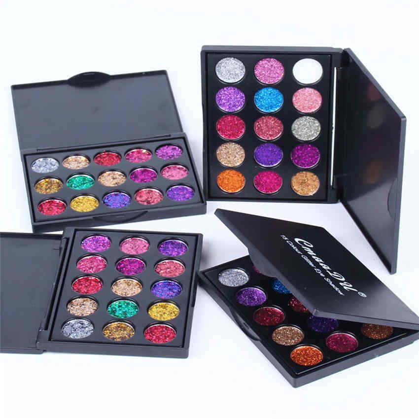 15 Colors Sequins Eyeshadow Palette High Gloss Shimmer Eye Shadow Waterproof Cosmetic