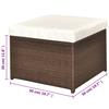 4 Piece Garden Lounge Set with Cushions Poly Rattan Brown