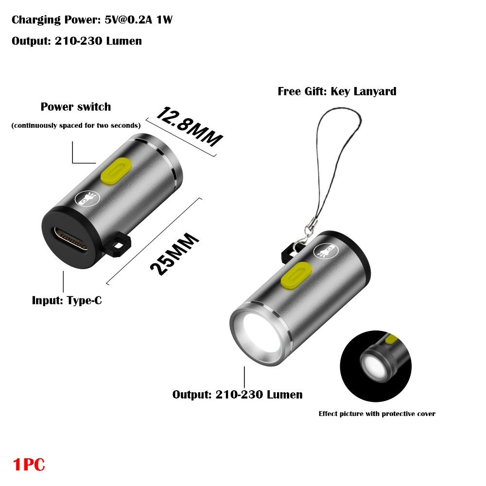 230 High Lumens Keychain Flashlight with Lanyard Emergency Lamp Mini Flashlight  Outdoor Lighting