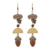 Retro natural plant earrings handmade creative niche acorn fruit long fringed design women's earrings