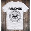 Ramones Logo Banda Punk Rock Algodón Pesado Blanco Talla Completa Unisex Camiseta Unisex