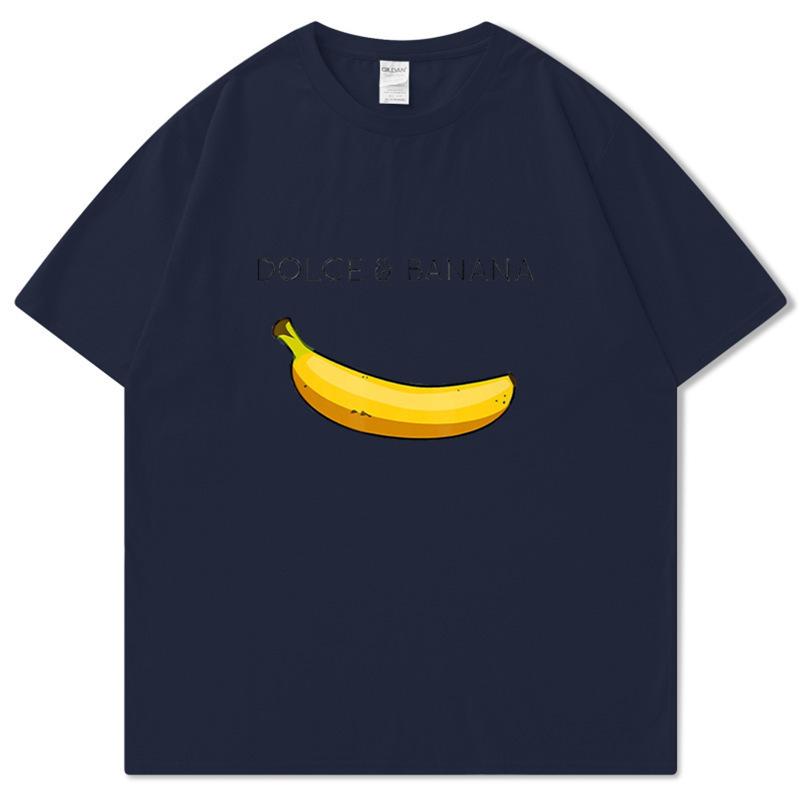 Summer Men's T-shirt High Quality 100% Cotton Funny Banana Printing Casual Loose O-neck Men Short Sleeve T-shirt Male Tees Tops