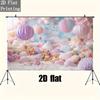 1 Piece of 2D Plane, Background Cloth, Dreamy Bear-themed Background, with Hot Air Balloons and Fluffy Clouds