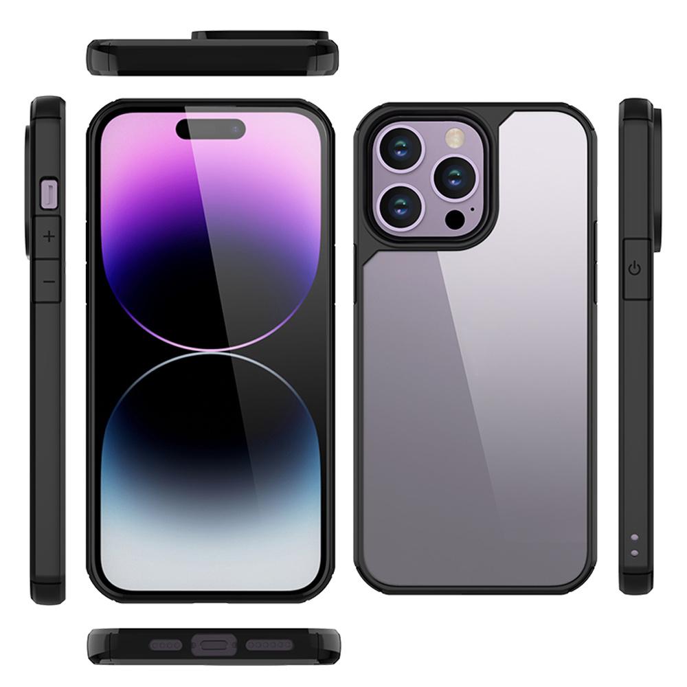 Transparente Harte Acryl Handyhülle Für iPhone 14 15 Pro Max Stoßfeste Hülle Funda iPhone 11 12 13 Pro Silikonrahmen Rückseite