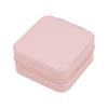 Jewelry Storage Box with Mirror, Compact Travel Case with Ring Rolls, Necklace Hooks and Zip-Around Closure Design