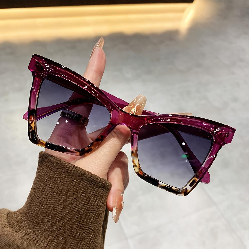 Y2K Fashion Cat Eye Sunglasses Trendy Party and Vacation Wear Hiking Travel Gradient Lens PC Frame, AC Lens, Decorative Glasses