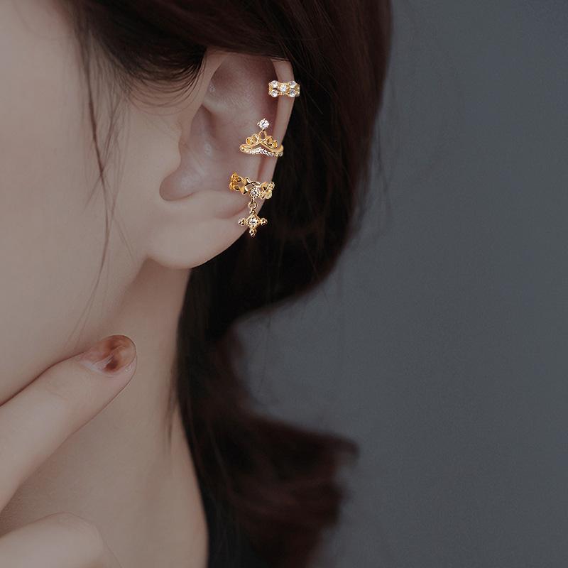 1pc Delicate Zircon Cute Clip Earrings for Women Female No Piercings Buckle Ear Cuff Fake Cartilage Ear Fashion Jewelry EF129