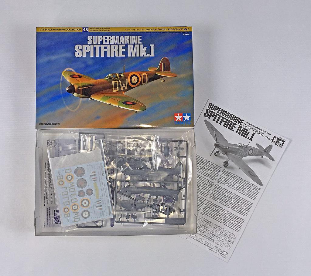 Tamiya Warbird Collection 48 Royal Air Force Supermarine Spitfire Plastic Model Kit 60748 1/72 No. Mk.I