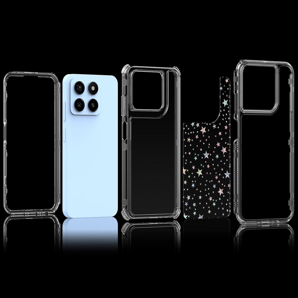 For ZTE Blade A35/A55 Case Clear Acrylic TPU Hybrid Phone Cover with Laser-printed Film