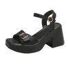 Thick-heeled Roman Sandals for Women Wear 2025 New Summer Fashion Casual Women's Shoes Waterproof Platform Wedge Heels