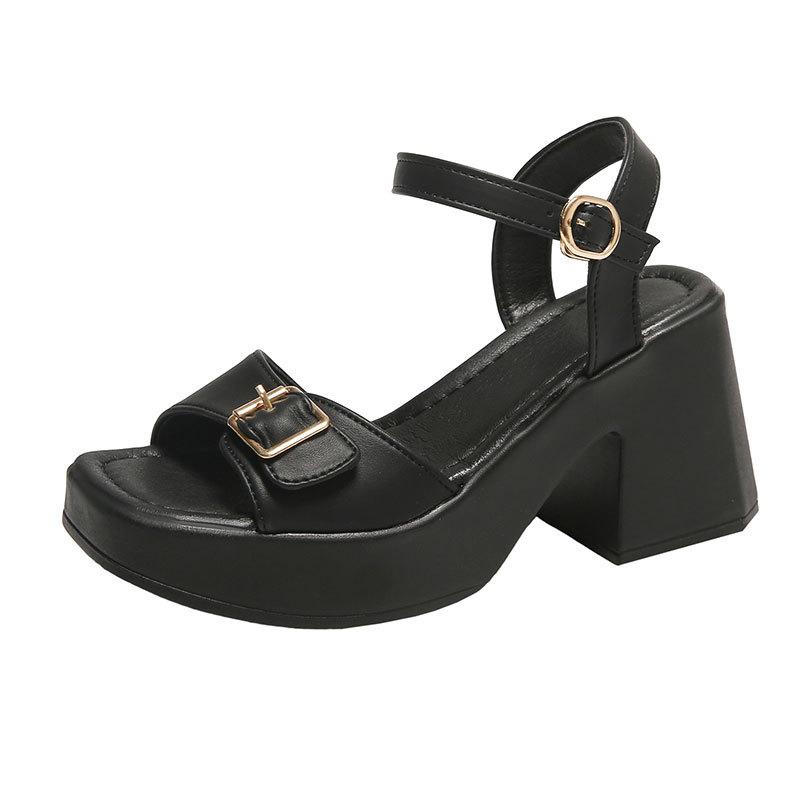 Thick-heeled Roman Sandals for Women Wear 2025 New Summer Fashion Casual Women's Shoes Waterproof Platform Wedge Heels