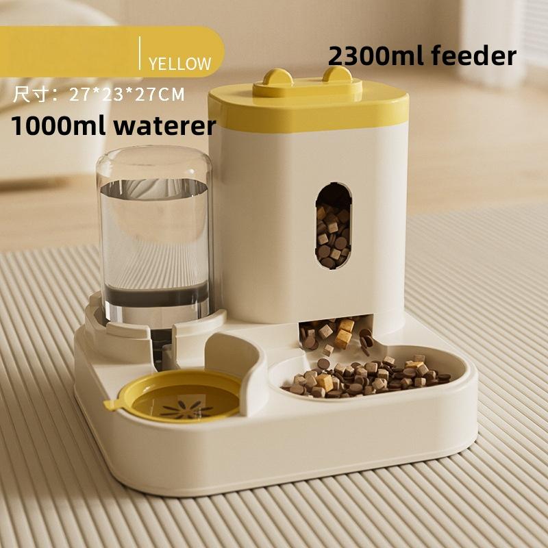 Automatic Cat Dog Feeder with Integrated Food & Water Bowl
