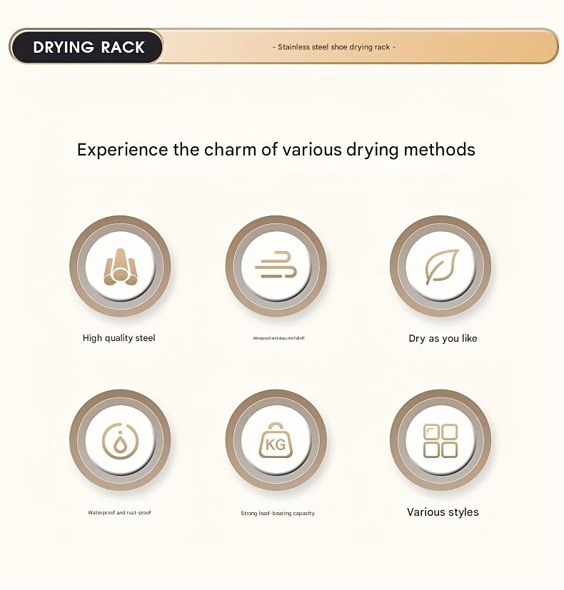 3pcs Stainless Steel U Shaped Shoe Drying Rack Windproof,Quick Dry,Space Saving Wall Mounted Hooks for Outdoor/Indoor Use,Vertical Drying Ventilation,