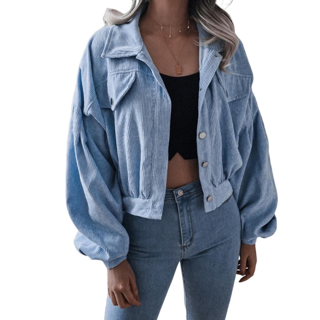 Women's Fashion Casual Solid Color Lapel Jacket Short Top